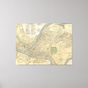 Lienzo Mapa de época de Pittsburgh PA (1891)