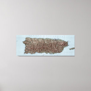 Lienzo Mapa de época de Puerto Rico (1952)