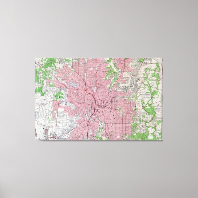 Lienzo Mapa de época de San Antonio Texas (1953) (Anverso)
