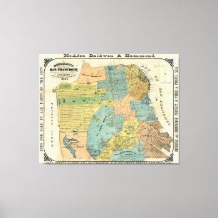 Lienzo Mapa de época de San Francisco (1890)