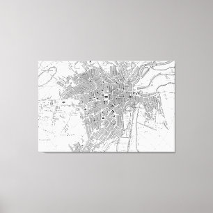 Lienzo Mapa de época de Sheffield England (1823)