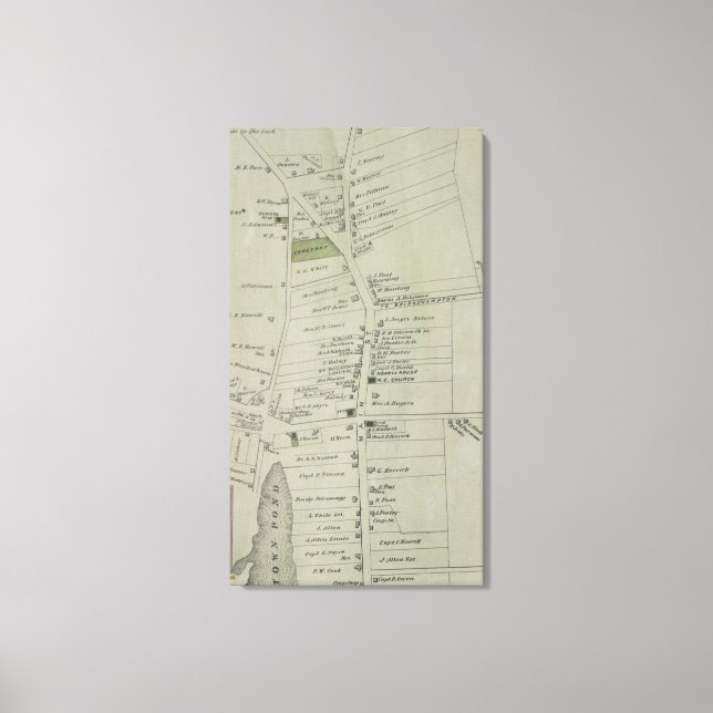 Lienzo Mapa de época de Southampton Nueva York (1873) (Anverso)