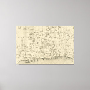Lienzo Mapa de época de Toronto Canadá (1880)