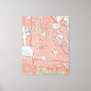 Lienzo Mapa de época de Van Nuys California (1966)