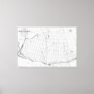 Lienzo Mapa de época de Williamsburg Brooklyn (1827)