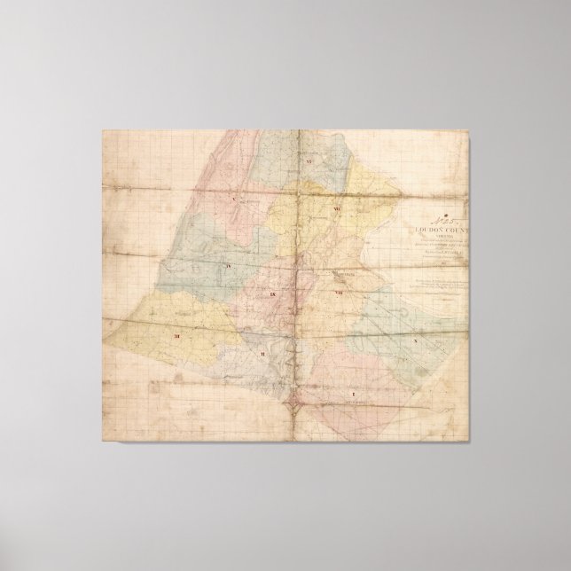 Lienzo Mapa de época del condado de Loudoun, Virginia (18 (Anverso)