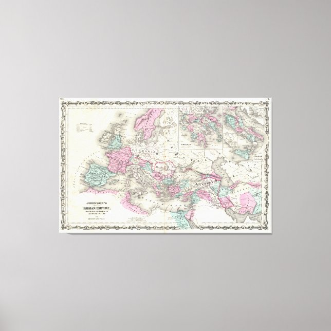 Lienzo Mapa de época del Imperio Romano (1862) (Anverso)