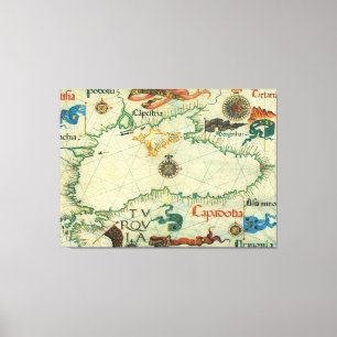 Lienzo Mapa de época del Mar Negro (1559)