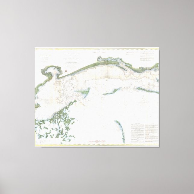 Lienzo Mapa de época del sonido Mississippi (1866) (Anverso)