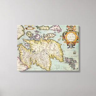 Lienzo Mapa de Escocia el Miliaria Scotia