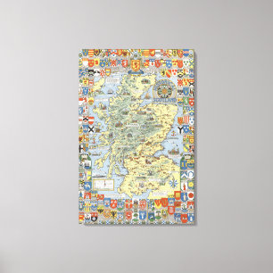 Lienzo Mapa de Escocia histórica