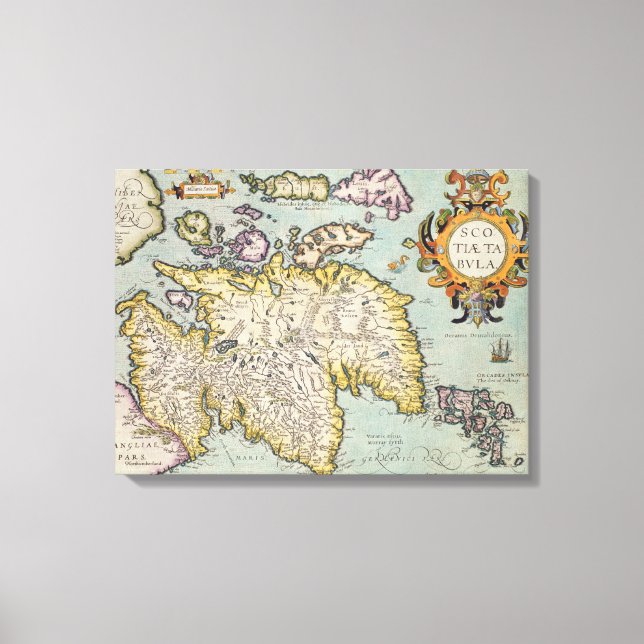 Lienzo Mapa de Escocia | Miliaria Scotia (Anverso)