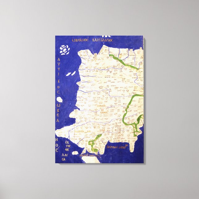Lienzo Mapa de España y Portugal, de 'Geografía' (Anverso)