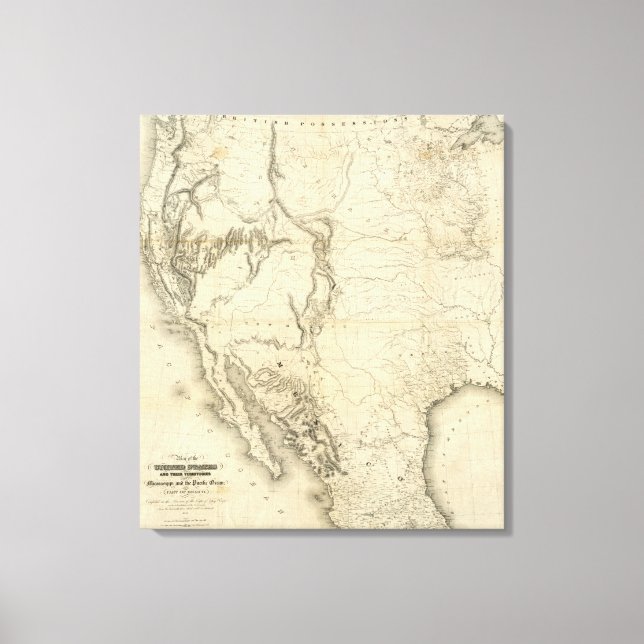 Lienzo Mapa De Estados Unidos (Anverso)