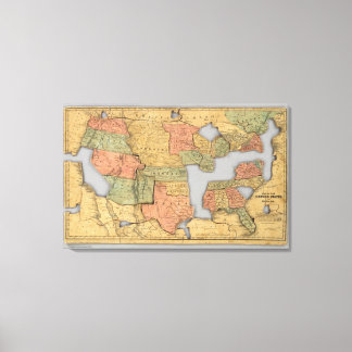 Lienzo Mapa de Estados Unidos y Canadá