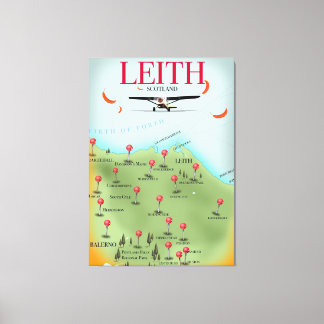 Lienzo Mapa de estilo vintage de Leith Scotland