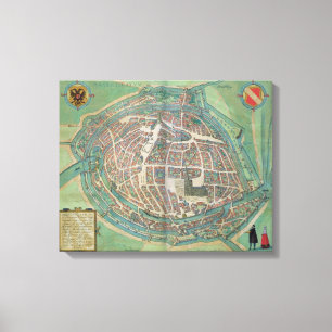 Lienzo Mapa de Estrasburgo, de 'Civitates Orbis Terrarum
