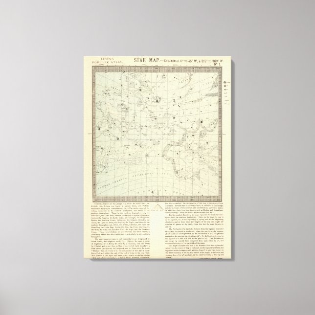 Lienzo Mapa de estrella (Anverso)