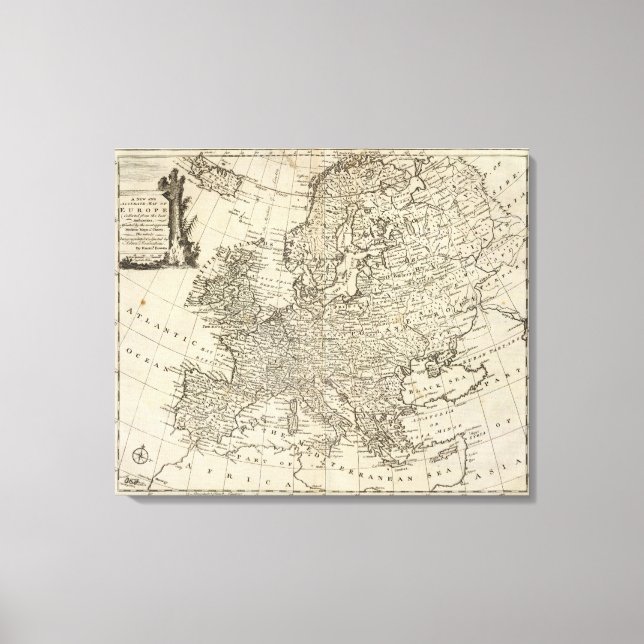 Lienzo Mapa de Europa (Anverso)