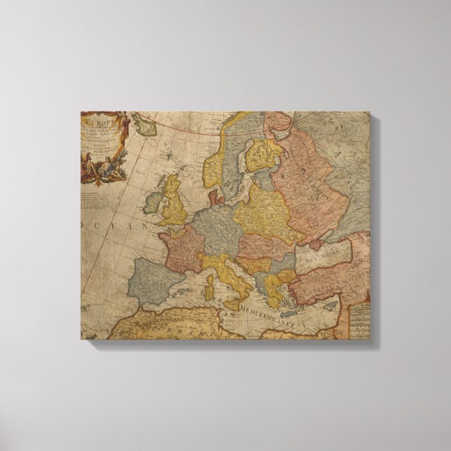Lienzo Mapa de Europa | 1700 (Anverso)