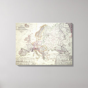 Lienzo Mapa de Europa, 1841