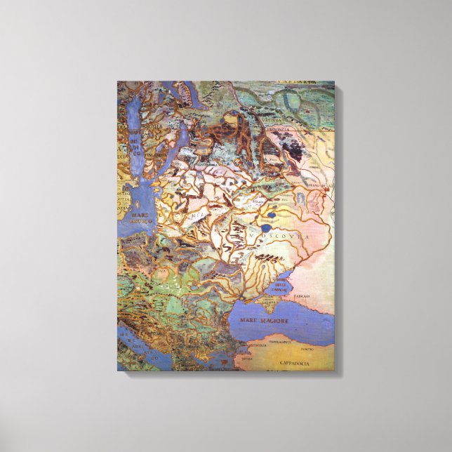 Lienzo Mapa de Europa Central (Anverso)