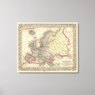 Lienzo Mapa de Europa de Mitchell