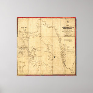 Lienzo Mapa de Expedición del Ártico Americano (1853)
