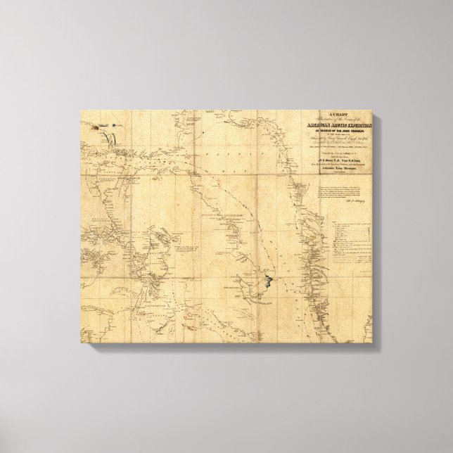 Lienzo Mapa de Expedición del Ártico Norteamericano (1853 (Anverso)