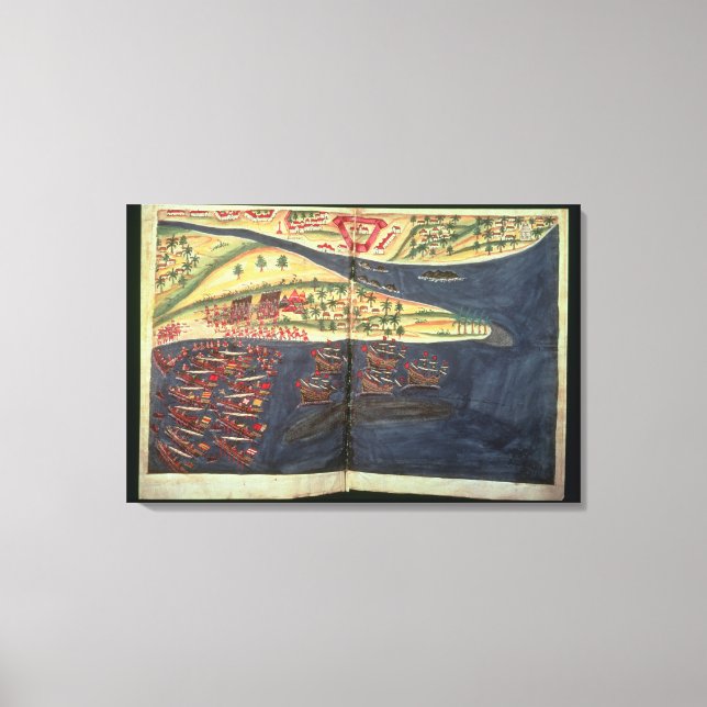 Lienzo Mapa de exploración de Surat (Anverso)