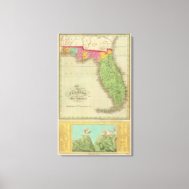 Lienzo Mapa de Florida (Anverso)