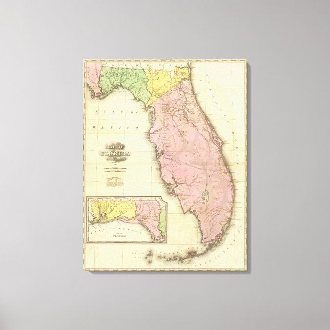 Lienzo Mapa de Florida 2 (Anverso)