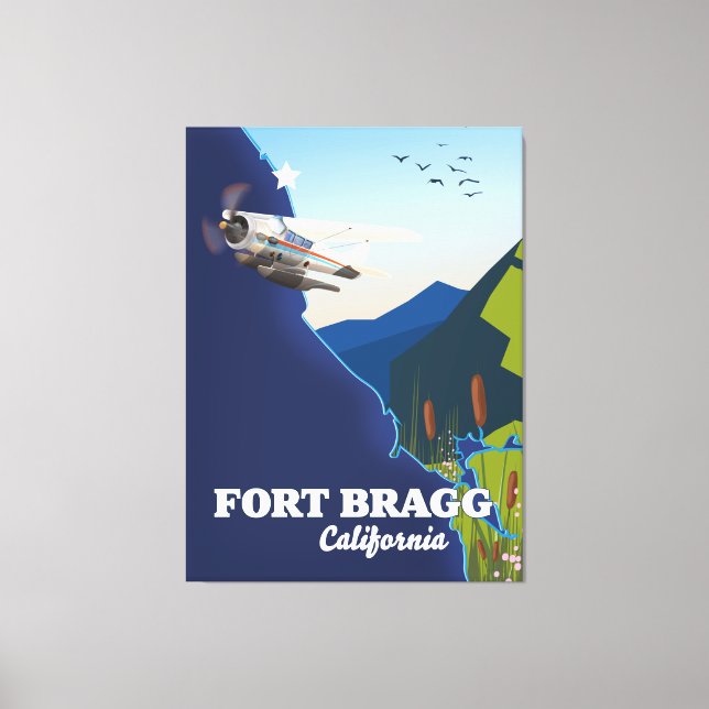 Lienzo Mapa de Fort Bragg California (Anverso)