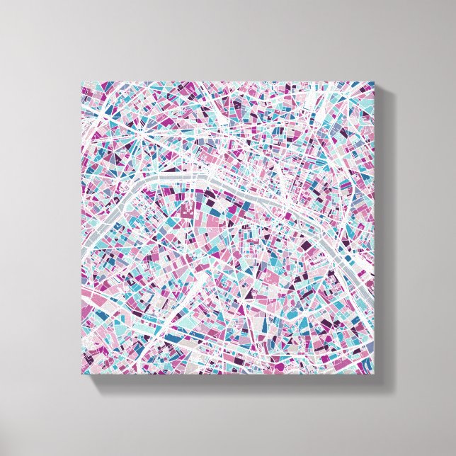 Lienzo Mapa de Francia en París (Anverso)