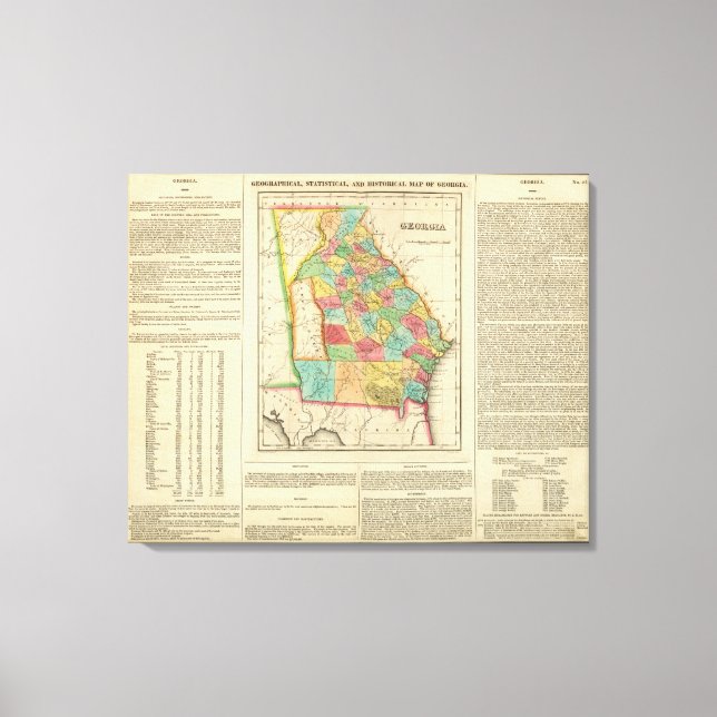 Lienzo Mapa De Georgia (Anverso)