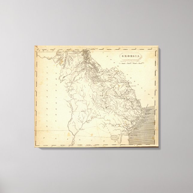 Lienzo Mapa de Georgia por Arrowsmith (Anverso)
