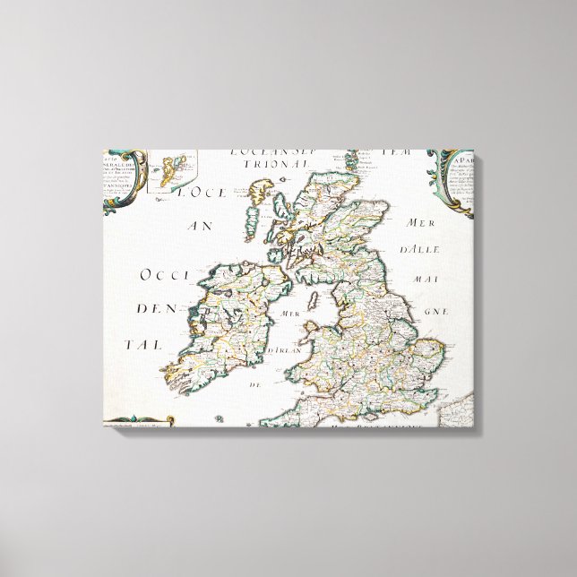 Lienzo Mapa de Gran Bretaña e Irlanda, publicado París 16 (Anverso)