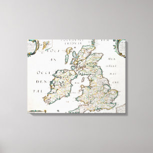 Lienzo Mapa de Gran Bretaña e Irlanda, publicado París 16