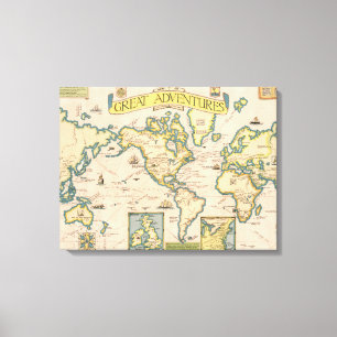 Lienzo Mapa de grandes aventuras