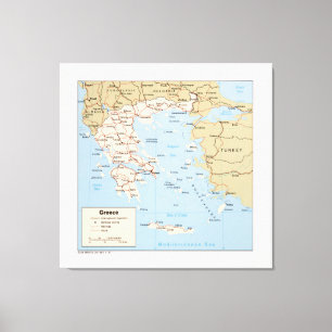 Lienzo Mapa de Grecia (1984)