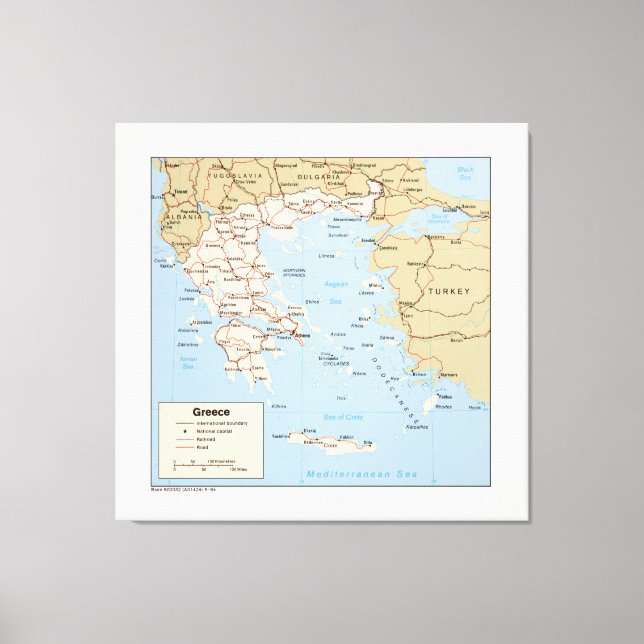 Lienzo Mapa de Grecia (1984) (Anverso)