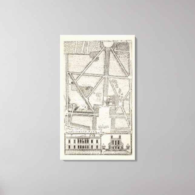 Lienzo Mapa de Greenwich Park (Anverso)