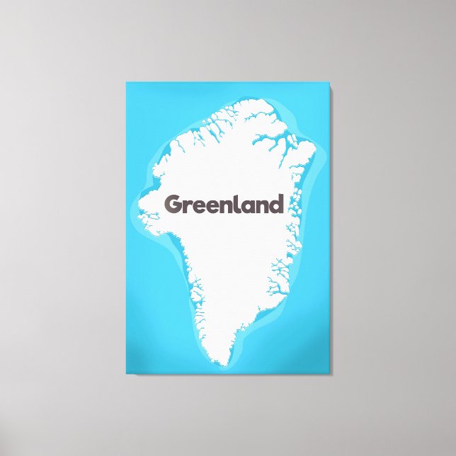 Lienzo Mapa de Groenlandia (Anverso)