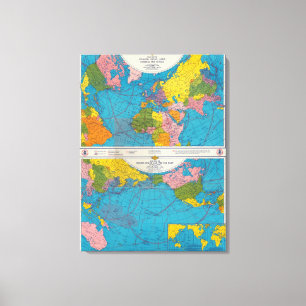 Lienzo Mapa de guerra Atlántico, Eurasia, África, Océano