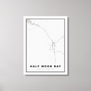 Lienzo Mapa de Half Moon Bay