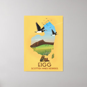 Lienzo Mapa de hebrides interiores de Eigg Scottish