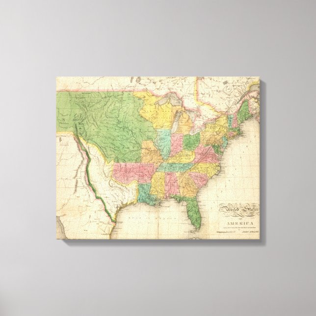 Lienzo Mapa de Historia de los Estados Unidos de América (Anverso)