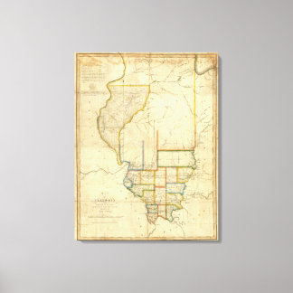 Lienzo Mapa de Illinois
