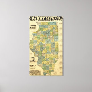 Lienzo Mapa de Illinois 2