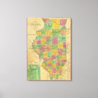Lienzo Mapa de Illinois 3